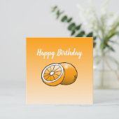 Orange Birthday Card Karte (Stehend Vorderseite)