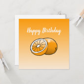 Orange Birthday Card Karte (Vorderseite/Rückseite Beispiel)
