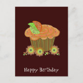 Orange Birthday Cupcake Postkarte (Vorderseite)
