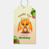 Orange Birthday Dragon  Geschenkanhänger (Vorderseite)
