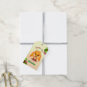 Orange Birthday Dragon  Geschenkanhänger (Mit Garn)