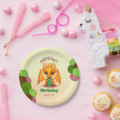 Orange Birthday Dragon  Pappteller (Party)