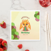 Orange Birthday Dragon  Serviette (Beispiel)