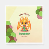 Orange Birthday Dragon Serviette (Vorderseite)