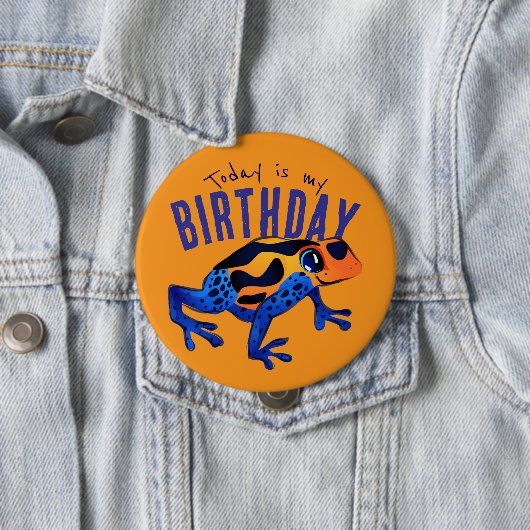 Orange Birthday Frosch Button (Beispiel)