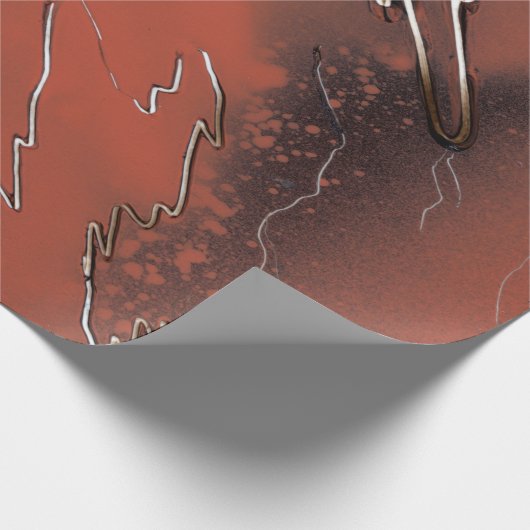 Orange bis Brown Weathered Geschenkpapier (Ecke)