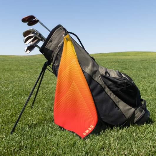 Orange bis gelbe geometrische Orange Golfhandtuch (Gras)