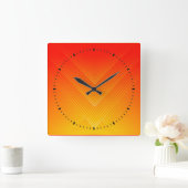 Orange bis gelbe geometrische Orange Quadratische Wanduhr (Zuhause)