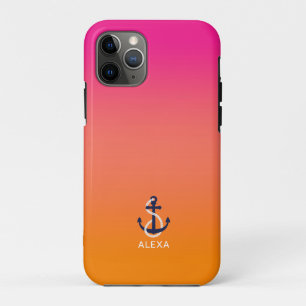 Orange bis rosa ombre blauer Bootsanker Case-Mate iPhone Hülle