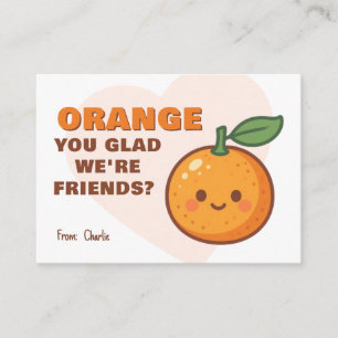 Orange, bist du froh, dass wir Freunde sind, Kinde Mitteilungskarte