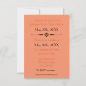 Orange/Black 2 Foto Collage-3x5 Grad Bekanntgabe Einladung (Rückseite)