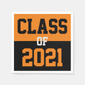 Orange & Black Abschluss Class 2024 Serviette (Vorderseite)