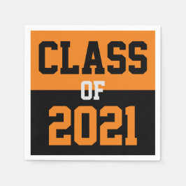 Orange & Black Abschluss Class 2024 Serviette