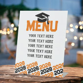 Orange & Black Abschluss Menu Party Sockelschild