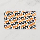 Orange & Black Abschluss Mini Abschluss Einladunge Visitenkarte (Rückseite)