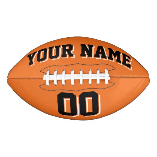 ORANGE BLACK AND WEISS Custom Football (Vorderseite)