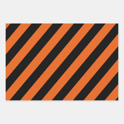 Orange, Black, and White Chevron & Stripe Patterns Geschenkpapier Set (Vorderseite 3)