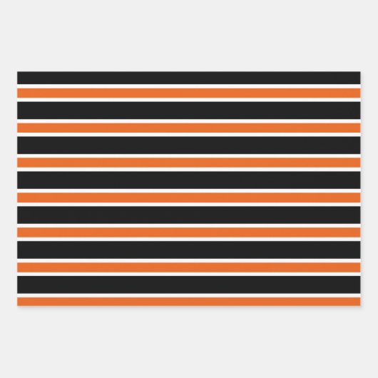 Orange, Black, and White Chevron & Stripe Patterns Geschenkpapier Set (Vorderseite 2)