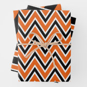 Orange, Black, and White Chevron & Stripe Patterns Geschenkpapier Set (Beispiel)