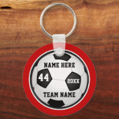 Orange, Black and White Soccer Gifts, Personalized Schlüsselanhänger (Vorderseite)