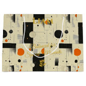 Orange & Black Balanced Geometric - Geschenktasche Große Geschenktüte (Vorderseite)