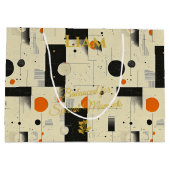Orange & Black Balanced Geometric - Geschenktasche Große Geschenktüte (Rückseite)