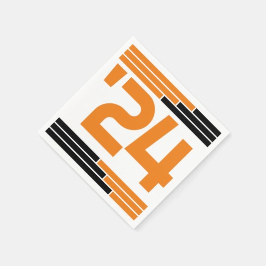 Orange & Black Bars Class of '24 Grad Party Serviette (Ecke)