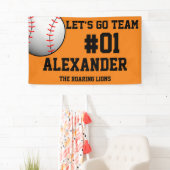 Orange Black Baseball Team Spirit Banner (Insitu)