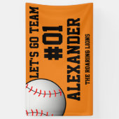 Orange Black Baseball Team Spirit Banner (Vertikal)
