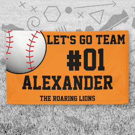 Orange Black Baseball Team Spirit Banner