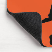 Orange Black Basketball Player Silhouette Mousepad (Ecke)