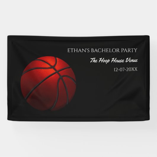 Orange Black Basketball Wochenende Party - Champio Banner (Horizontal)