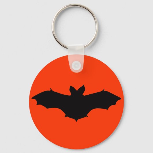 Orange Black Bat Key Chain Schlüsselanhänger (Vorderseite)
