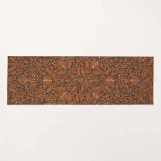 Orange & Black Batik Yoga Mat Yogamatte (Vorderseite (Horizontal))