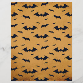 Orange & Black Bats Halloween Scrapbook Paper