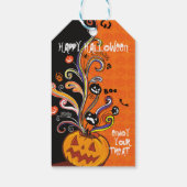 Orange Black Beängstigend Pumpkin Halloween-Party Geschenkanhänger (Rückseite)