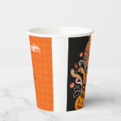 Orange Black Beängstigend Pumpkin Halloween-Party  Pappbecher (Links)