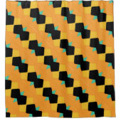 Orange Black Blue Angled Duschvorhang (Vorderseite)