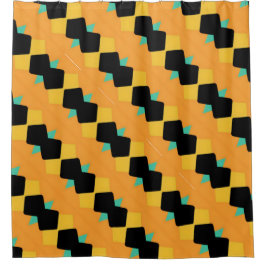 Orange Black Blue Angled Duschvorhang