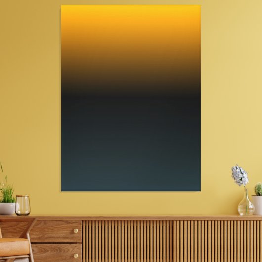 ORANGE BLACK BLUEGREEN Original Gradient Leinwand (Insitu (Wohnzimmer))