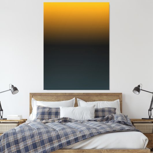 ORANGE BLACK BLUEGREEN Original Gradient Leinwand (Insitu (Schlafzimmer))