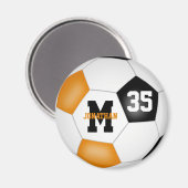 orange black boys girls soccer team colors magnet (Vorderseite/Rückseite)