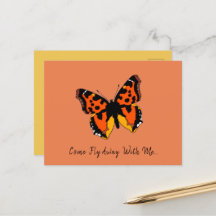 Orange & Black Butterfly Postkarte