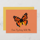 Orange & Black Butterfly Postkarte (Vorne/Hinten)