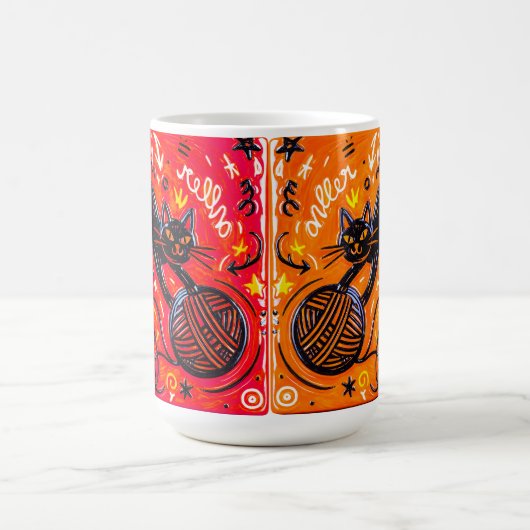 Orange Black Cat   Kaffeetasse (Mittel)