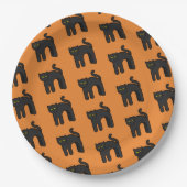 Orange Black Cat Pattern Halloween-Party Pappteller (Vorderseite)