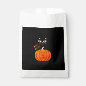 Orange Black Cat Pumpkin Trick oder Treat Hallowee Geschenktütchen (Vorderseite)