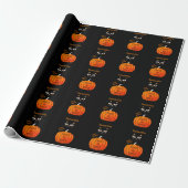 Orange Black Cat Spooky Trick oder Treat Halloween Geschenkpapier (Ungerollt)