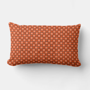 Orange Black Checkerboard Muster Lendenkissen