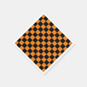 Orange Black Checkerboard Serviette (Ecke)